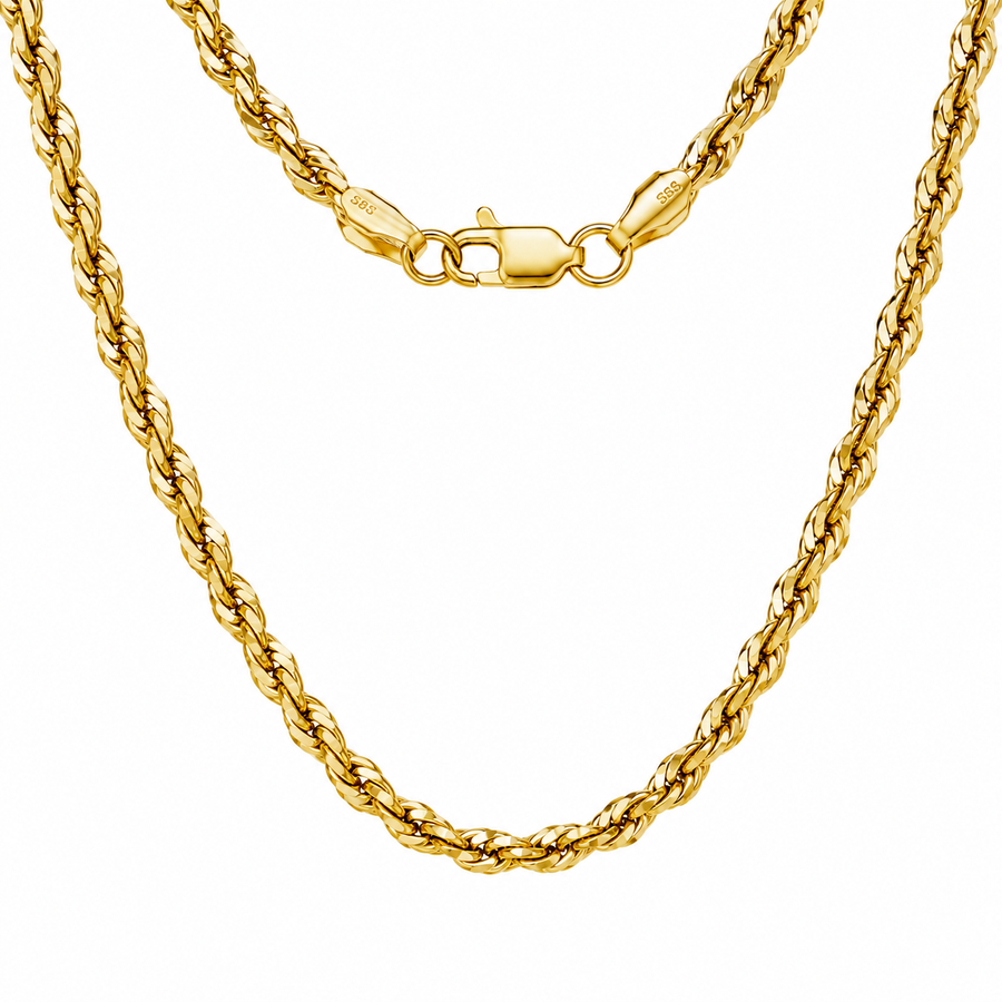 Diamond Cut Rope Chain 1.7mm 18k
