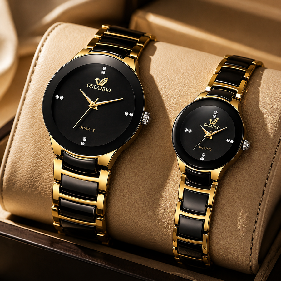 Couples's Quartz Watch With Nail Scale