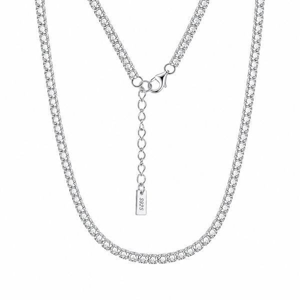 Silver Tennis Necklace 4mm