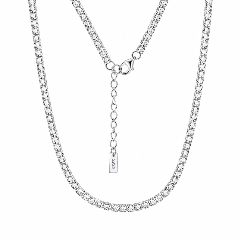 Silver Tennis Necklace 4mm
