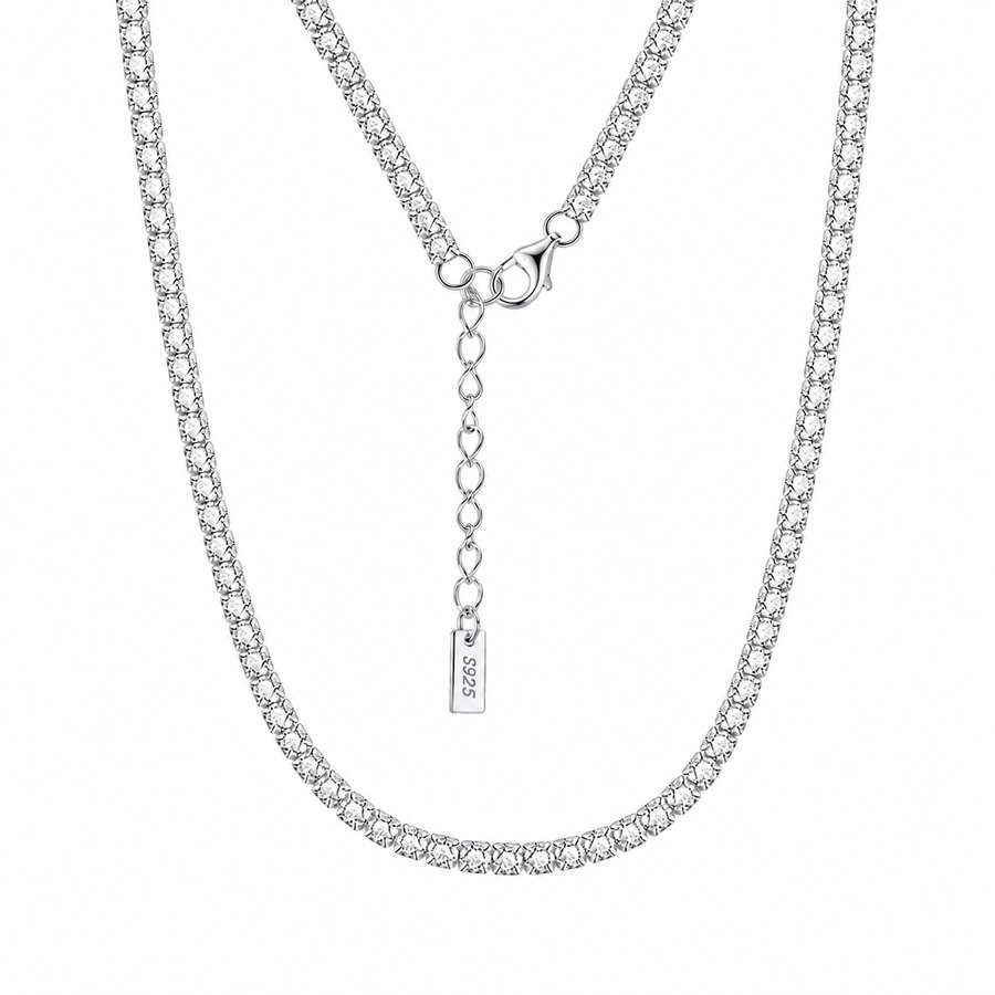 Silver Tennis Necklace 4mm