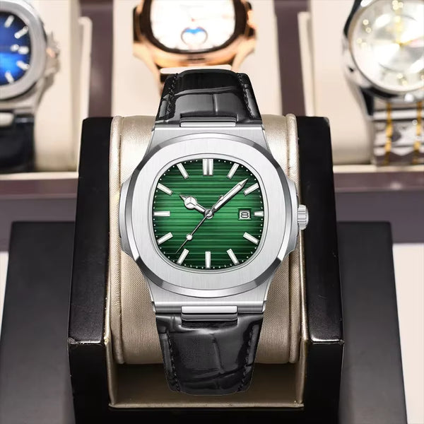Luminous Leather Watches for Men High Quality Square Men's Quartz