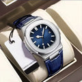 Luminous Leather Watches for Men High Quality Square Men's Quartz
