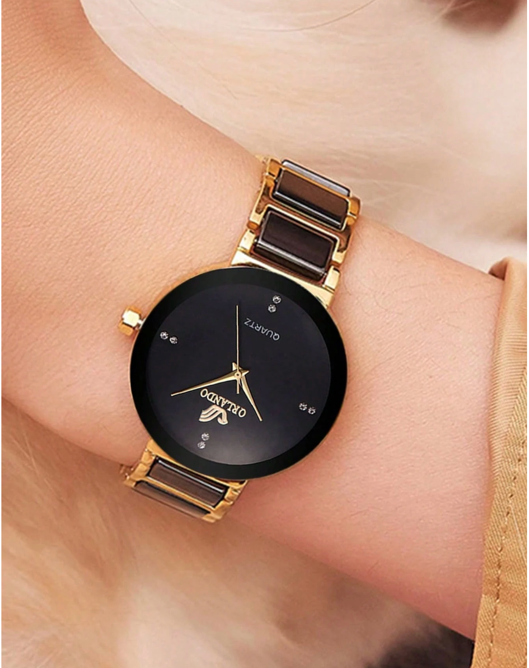 Women's Simple Quartz Watch With Nail Scale