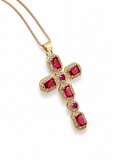 Cross Pendant Necklace Copper 18K Gold Plated