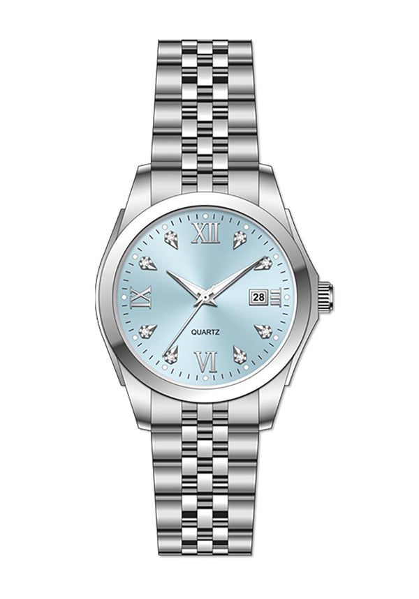 Womens Watch Stainless Steel Quartz  Waterproof  (Blue)