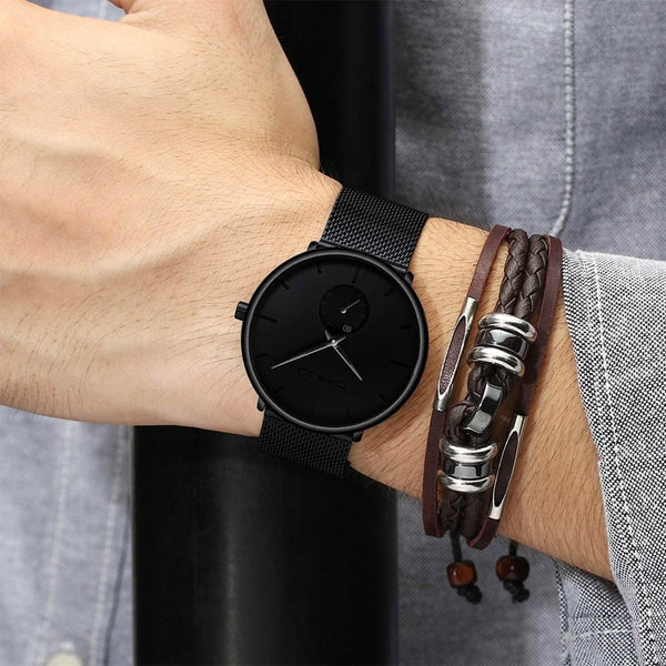 Men's Ultra-Thin Minimalist Waterproof Wrist Watch